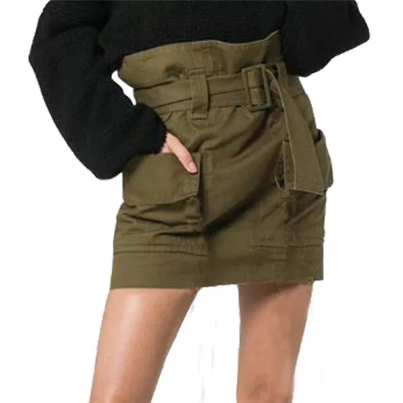 Для женщин Пояс тонкий юбка пакет хип цветок Высокая Талия личности юбка с карманами # D31 # N