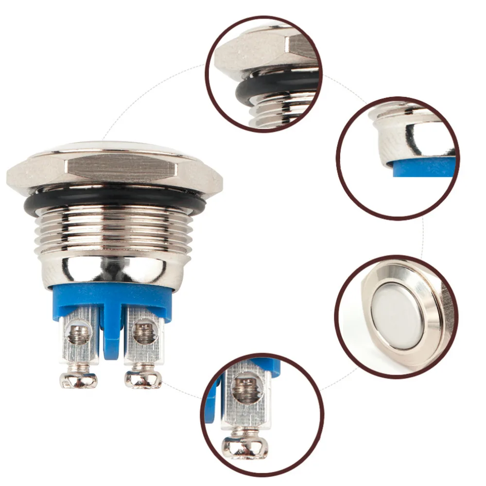 

2017 new 16mm Start Horn Button Momentary Stainless Steel Metal Push Button Switch