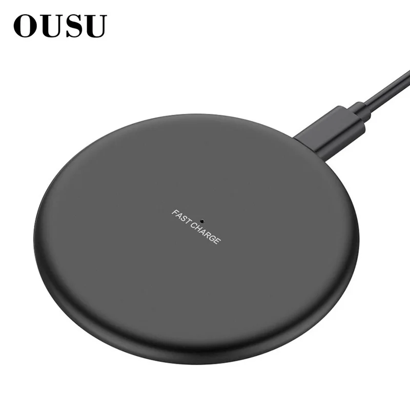 

OUSU QI Wireless Charger 10W For iphone xs max x xr 8 plus Wireless Charging 5W Induction Charger For samsung S9 Plus S8 Note8 9