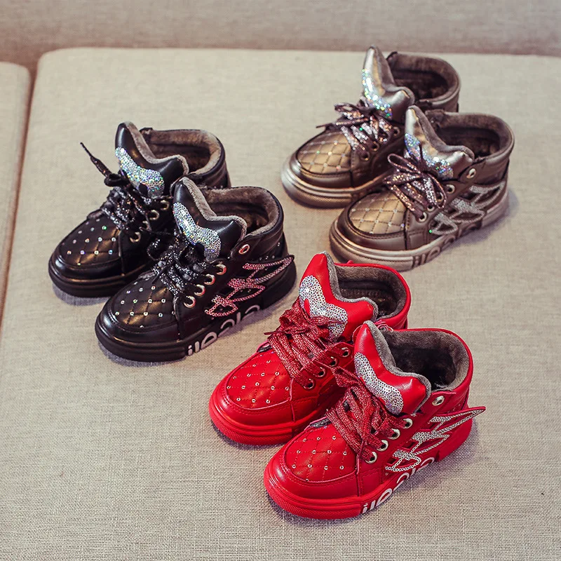 

Children's Autumn and Winter Sneaker Boys and Girls Fashion Girls High-top Shoes Running Shoes