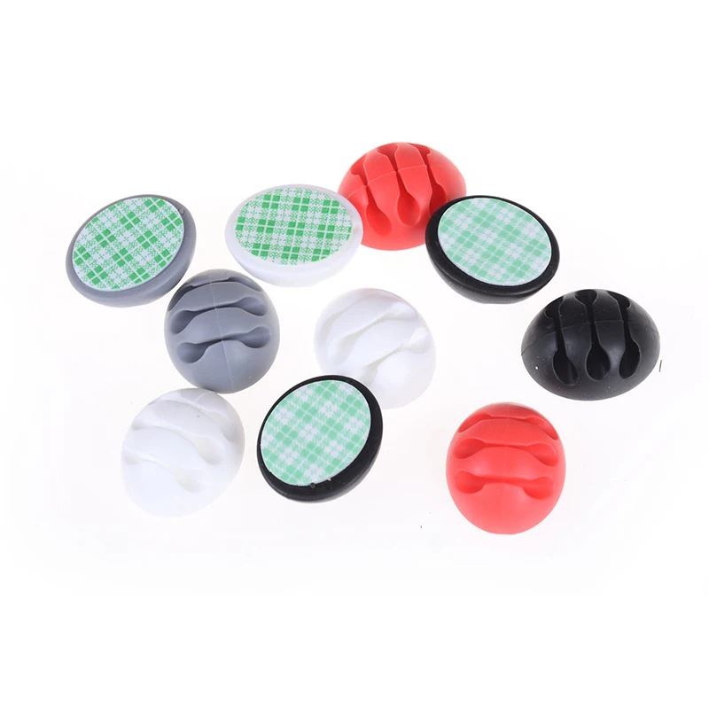 10pcs Soft Rubber Cable Winder Desktop Wire Organizer Clip Earphone Cable Holder Clip Mouse Cord Protector Management
