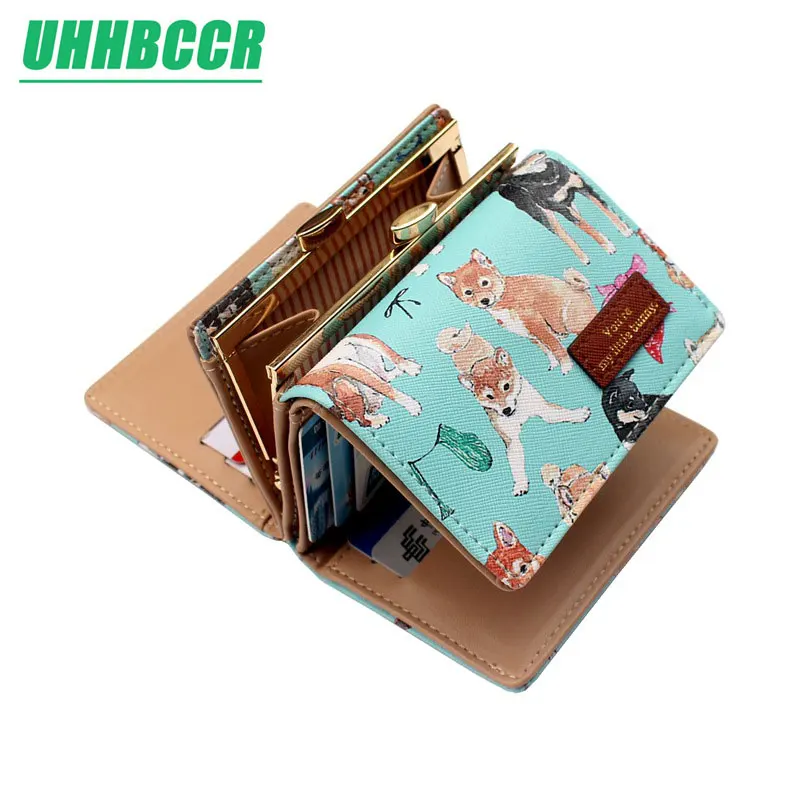 Женский короткий кошелек UHHBCCR с вышивкой и милым животным узором женские