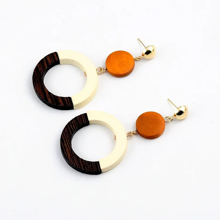 

2019 Fashion Big Resin Drop Earrings For Women New Acetic Acid Round Rectangle Square Earrings Trendy Wood Geometric Jewelry