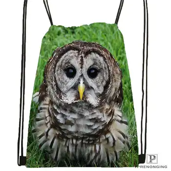 

Custom owl@01-Drawstring Backpack Bag Cute Daypack Kids Satchel (Black Back) 31x40cm#180611-03-133