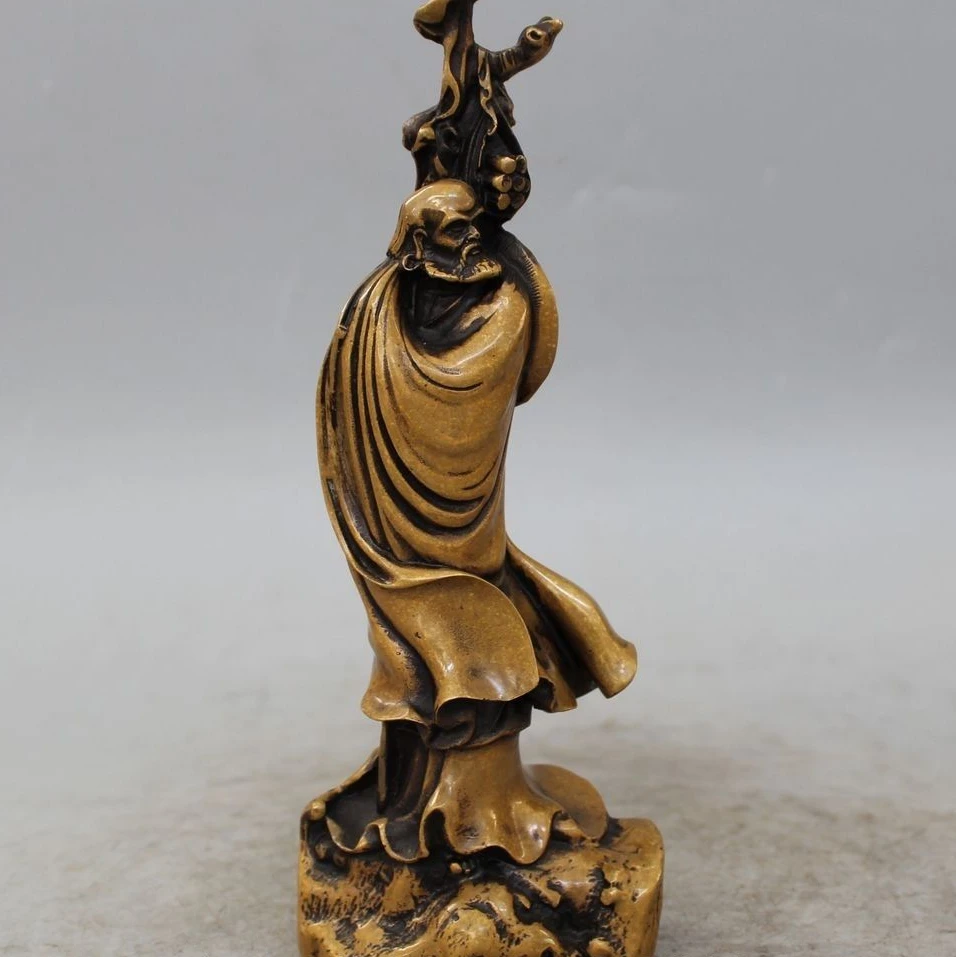 

9" Chinese Buddhism Bronze Arhat Seat Damo Bodhidharma Dharma Buddha Statue
