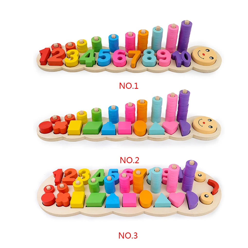 Гусеница деревянные блоки детский сад Математика головоломка доска набор головоломка для детей дошкольного возраста Обучающие Развивающие игрушки