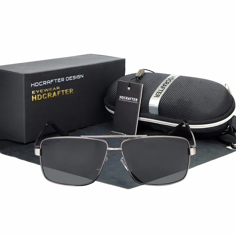 HDCRAFTER мужские солнцезащитные очки поляризованные винтажные очки для ночного вождения брендовые дизайнерские очки De Soleil для мужчин с чехлами