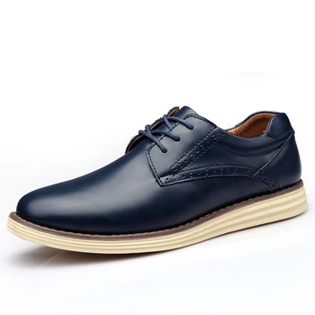 

GOXPACER New Spring And Autumn Lacing Men Shoes Business All Match Casual Shoes Wedge Genuine Leather Shoes Thermal Warm