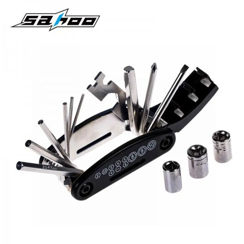 cheap SAHOO 16 in 1 Bicycle Tools Sets Multi Function Repair Mountain Road Bike Tool Kit Hex Wrench Cycle Screwdriver Tool 22047
