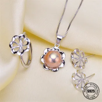 

Necklace/Earrings/Ring Sets Sterling Silver Jewelry Sets Accessories Making DIY Handmade For Women Pearl Jewelry Findings