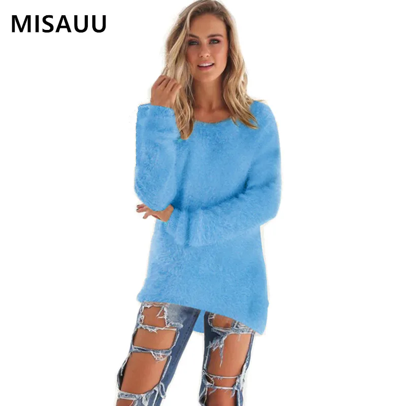 Свитер MISAUU 3XL Женский вязаный с длинным рукавом | Женская одежда