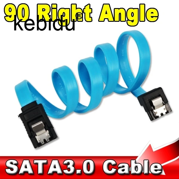

Kebidu Super Speed Straight Right Angle 6Gbps 50CM SATA 3.0 Cable 6GB/s SATA III SATA 3 Cable Flat Data Cord for HDD SSD