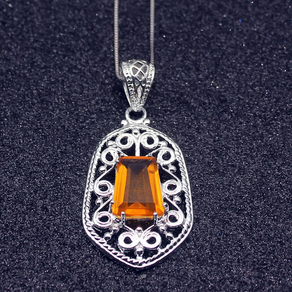 Hermosa красивые ювелирные изделия милый HoneyTopaz серебряного цвета для женщин