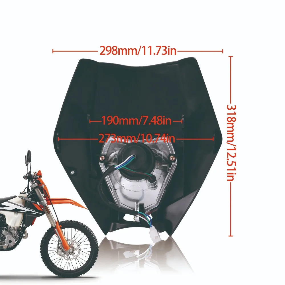 Универсальный 12 в 35 Вт мотоциклетный головной светильник для мотокросса, Dirt Bike, двойной спортивный налобный фонарь Supermoto, головной светильник для KTM SMR EXC XC XCF