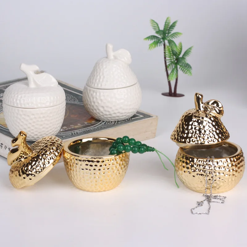 Креативная керамическая банка с золотым ананасом для хранения чая/сахара/специй, мини-ювелирная коробка для хранения в доме, декор для подарков