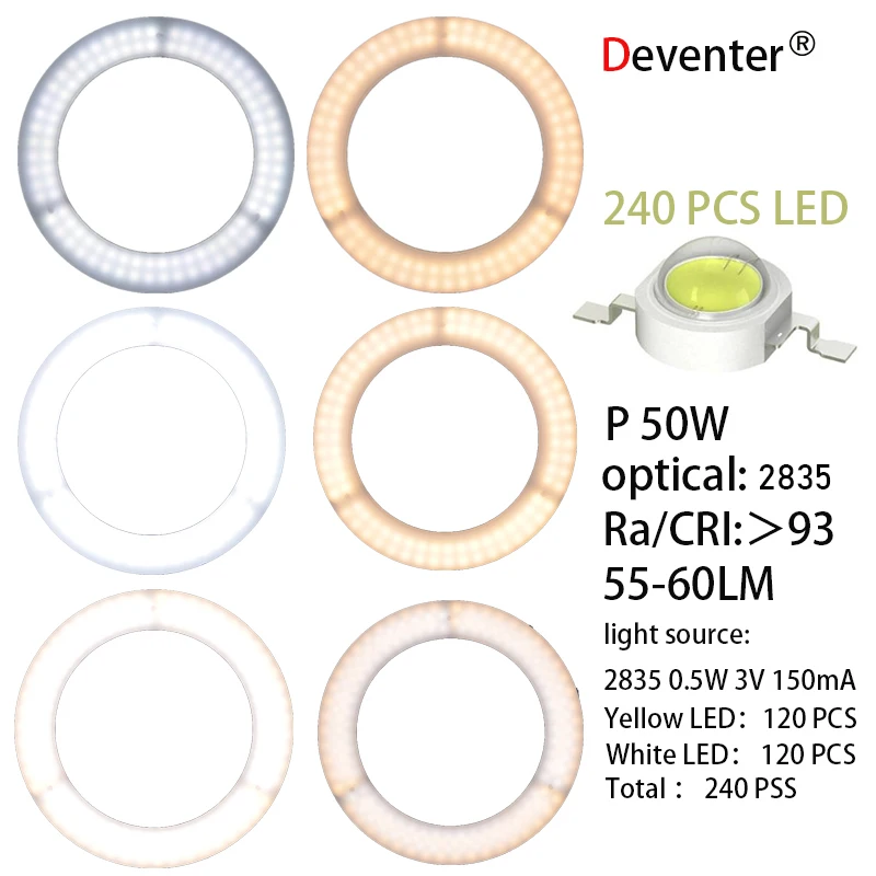 Кольцо света Двойной Управление 14in 34 см кольцевая лампа свет для фото 55 Вт 240 светодиодный затемнения 3200-5500 К фотографическое освещение видео хоста youTube макияж заполняющий свет
