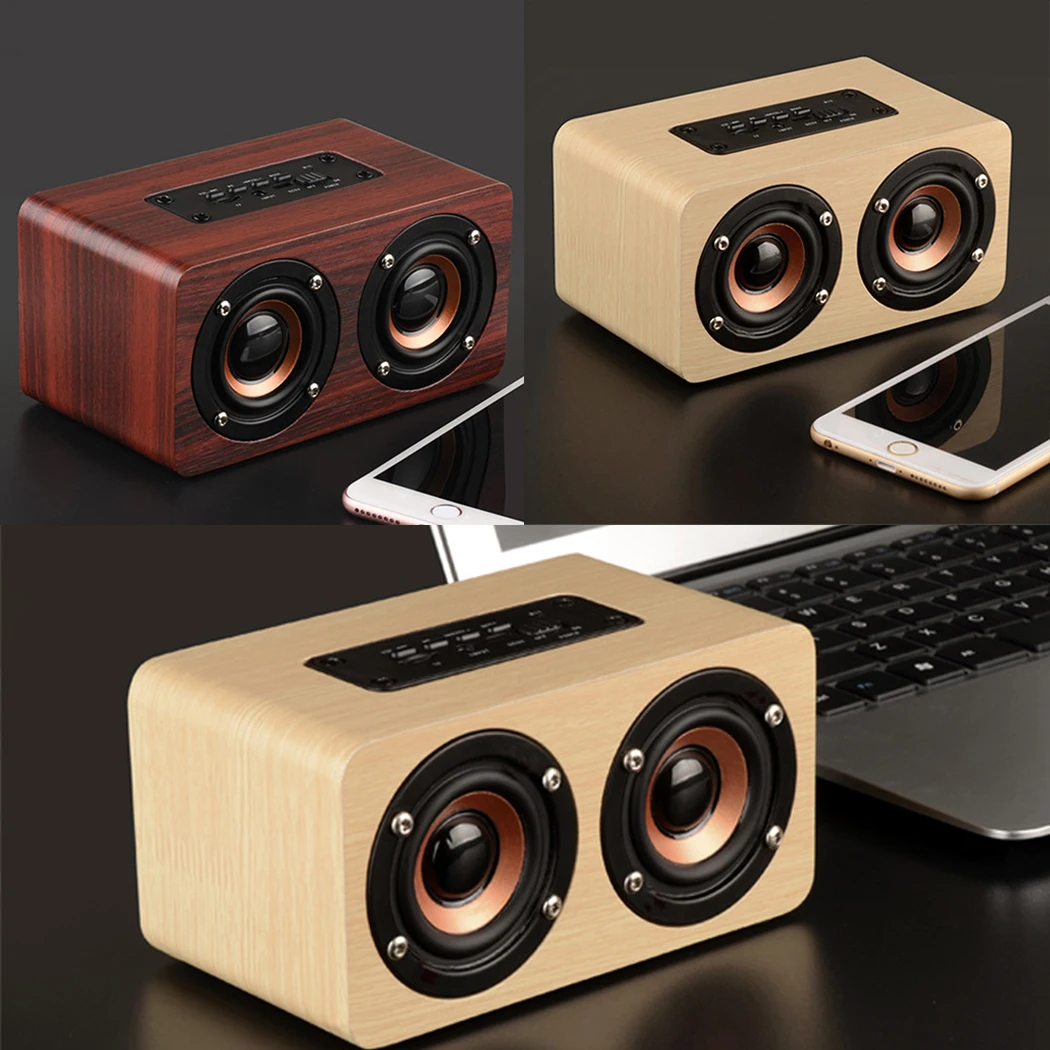 Bluetooth Динамик Ретро Классический Дерево Hifi мини звука поле Aux для Xiaomi s Tf карты usb