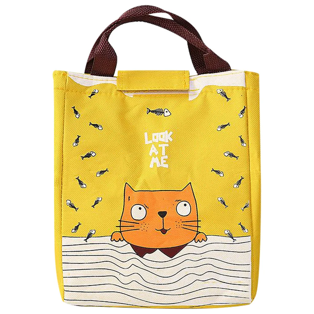 

Portable Lunch Bag Cute Cartoon Tote Picnic Insulated Cooler Food Bags Zipper Organizer Lunch Box Women Girls School Food Bags