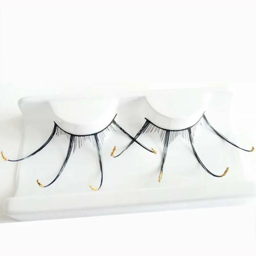 

HOT A pair Women 's Halloween Party Party Makeup Art Black Wave False Eyelashes Four Column Spider maquiagem cilios postios