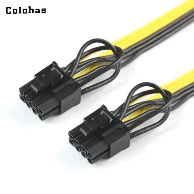 8 Pin Female to Dual 8 Pin (6 Pin+2 Pin) Male Splitter Power Cable for PCI E PCI Express Adapter