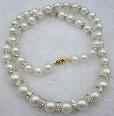 

Miss charm Jew900 PERFECT ROUNDSOUTH SEA GENUINE WHITE drill +PEARL NECKLACE