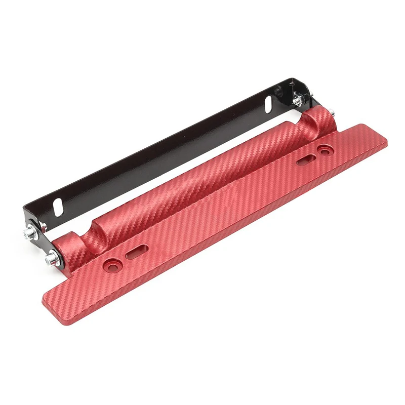 Newest Carbon Fiber Front Bumper Adjustable License Plate Frame Mount Bracket Holder