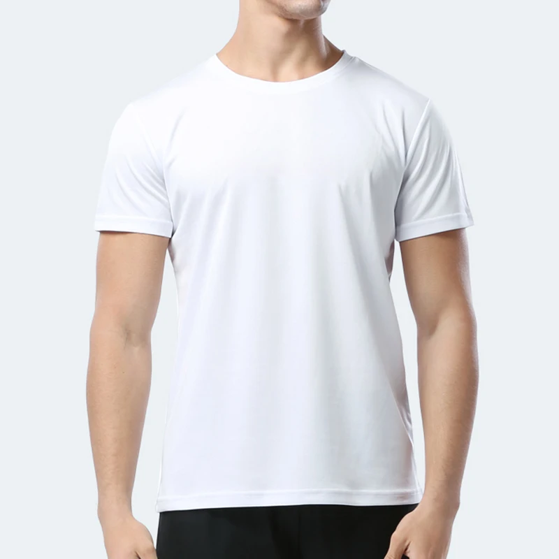 Summer High Quality Cotton Men's Solid Color Round Neck T shirt Casual