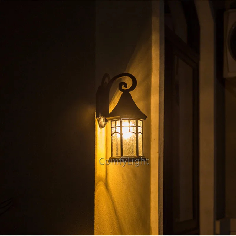 Sconce da Lâmpada de Vidro do Vintage Lâmpada de Parede ao ar Pátio com Jardim Varanda à Prova Iluminação de Parede Livre Levou Villa Designer Real Casa - Pátio d' Água 14 lâmpada de parede ao ar livre LEVOU