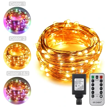 

Dual Color LED String Lights Color Changing 100/200 LED Copper Wire Decorative Fairy Lights+Remote for Bedroom,Patio,Garden,Xmas