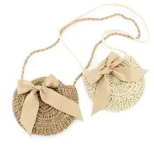 Women Messenger Straw Bag Rattan Crossbody Shoulder Bag Lace Bow Handbag Bohemian Circular Beach Bags Summer bonamie girl bohemian beach bag multilayer pocket women national crossbody bag female shoulder bag canvas flap messenger bags