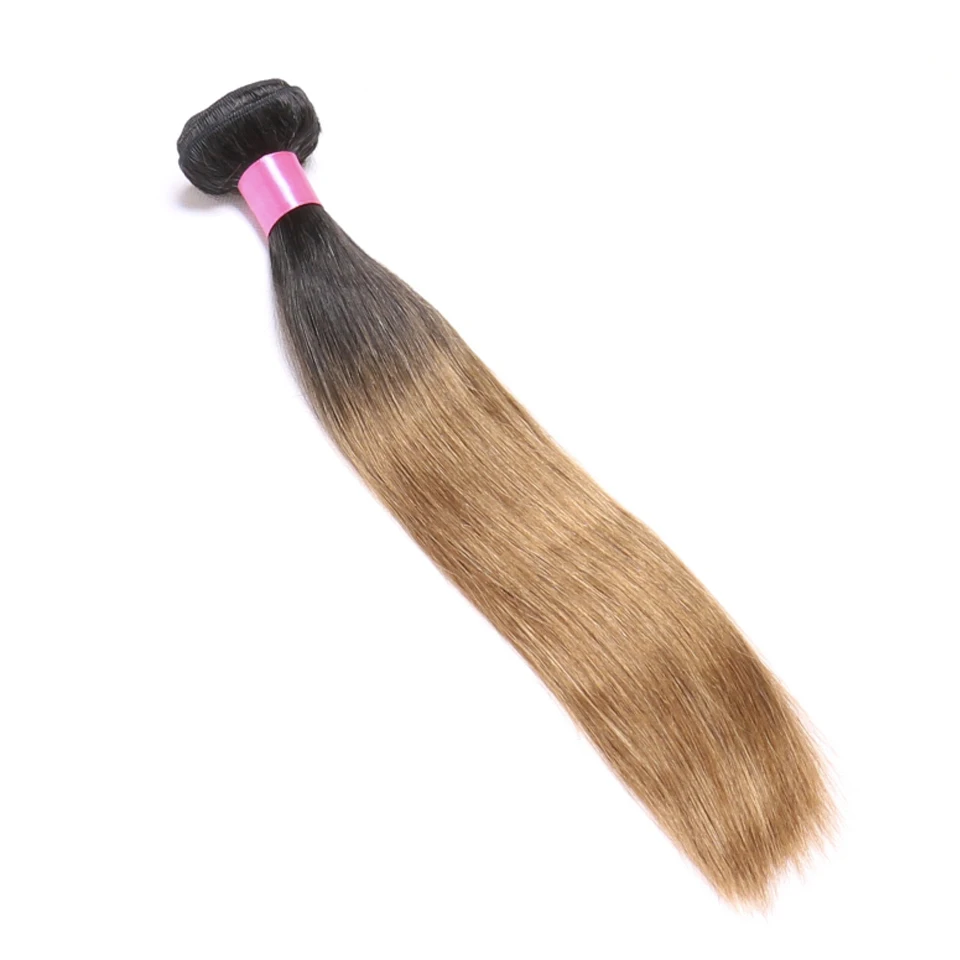 Chloe Ombre бразильские прямые волосы 3 шт. цветные человеческие волосы переплетения пучки два тона не Реми 1b/30 Auburn волосы ткачество