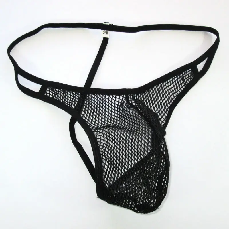 

Mens String Pouch Thong g4449 Big Net Medium Net Black