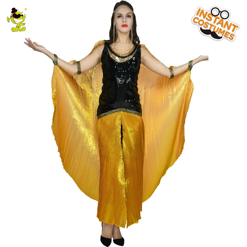 Для взрослых Египетский Queen костюм Для женщин Благородный Косплэй блестящие наряды карнавальные ролевая игра фантазии сверкающий