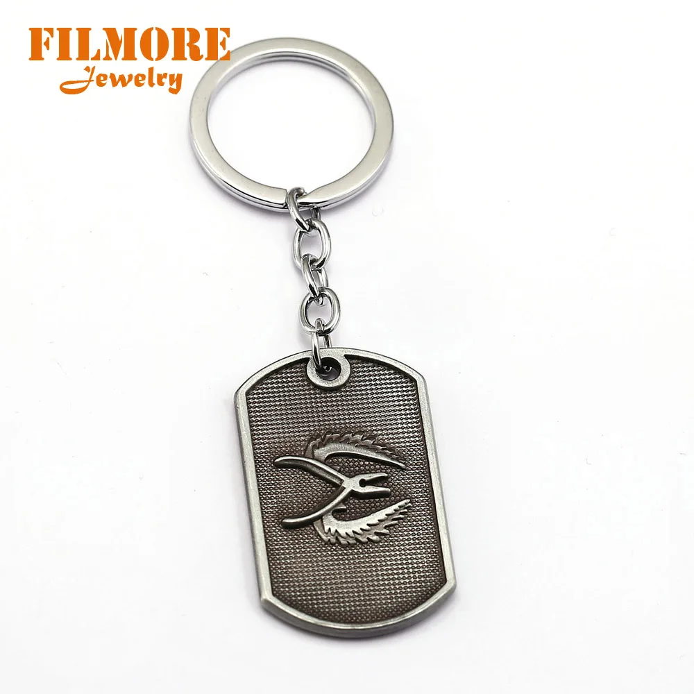 

Filmore Jewelry Hot Game CSGO T/CT Team Keychain Vintage Antique Silver Dog Tag Pendants Key Chain Key Rings Key Holders For Men