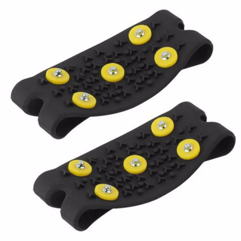 Snow Ice Climbing Anti Slip Spikes Grips Crampon Cleats 5-Stud Shoes Cover