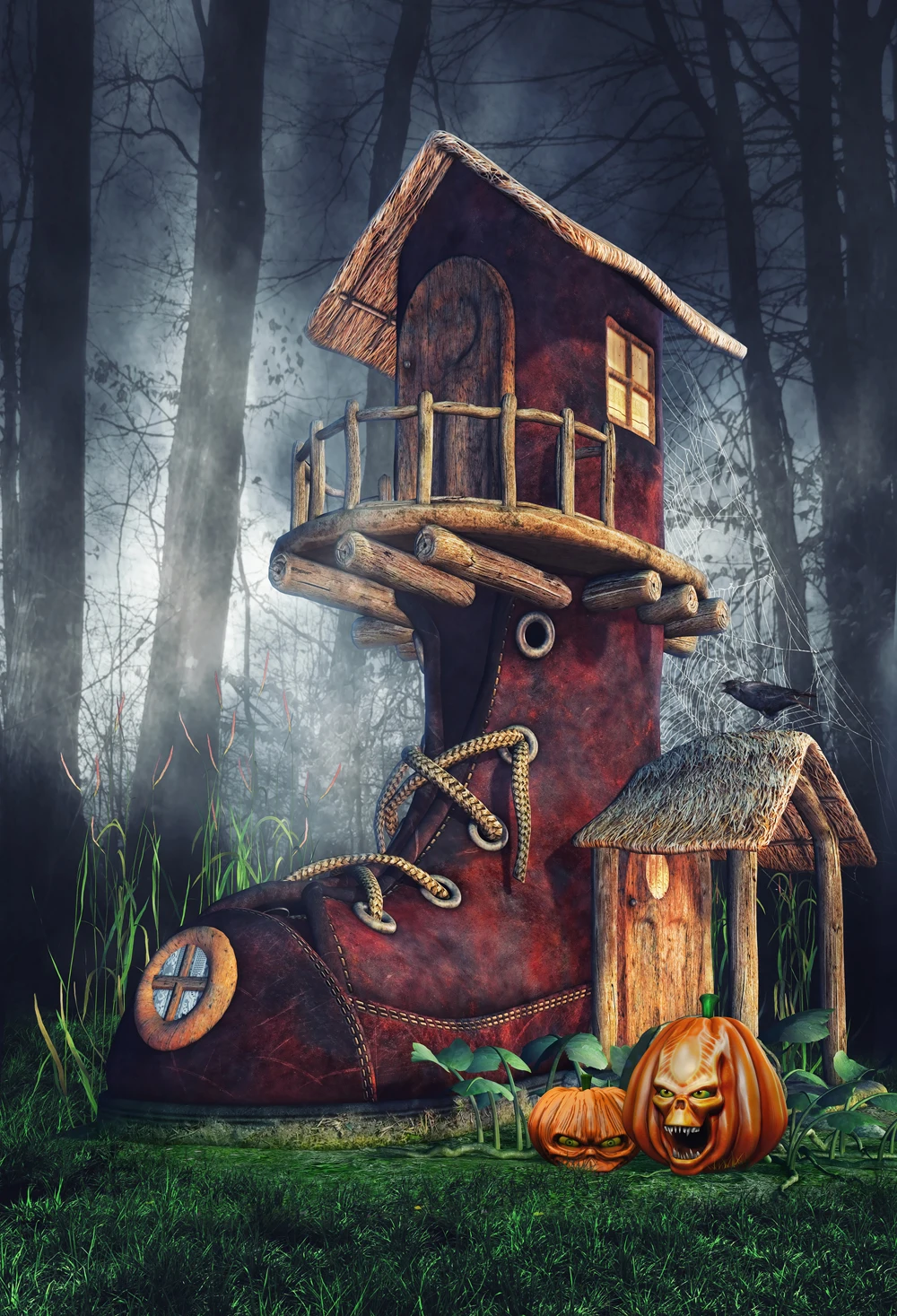 

HUAYI shoes house photographic photography Backdrop Background Newborn Baby party photo Props Studio halloween Xt-6060