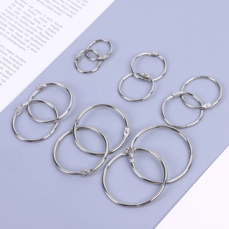 10 шт Металл связующего кольцо для книги с отрывными листами Binder кольца кольцо многофункциональный брелок для ключей круг переплетчиком