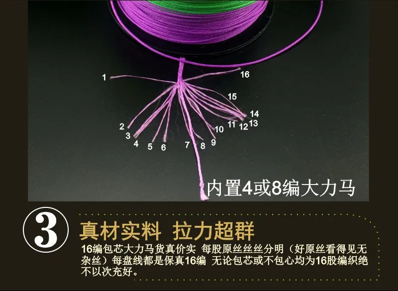 YUMOSHI 16 нитей, самая сильная плетеная рыболовная леска 100 м, 59LB-136LB, многонитевая рыболовная леска, ловля карпа, соленая вода
