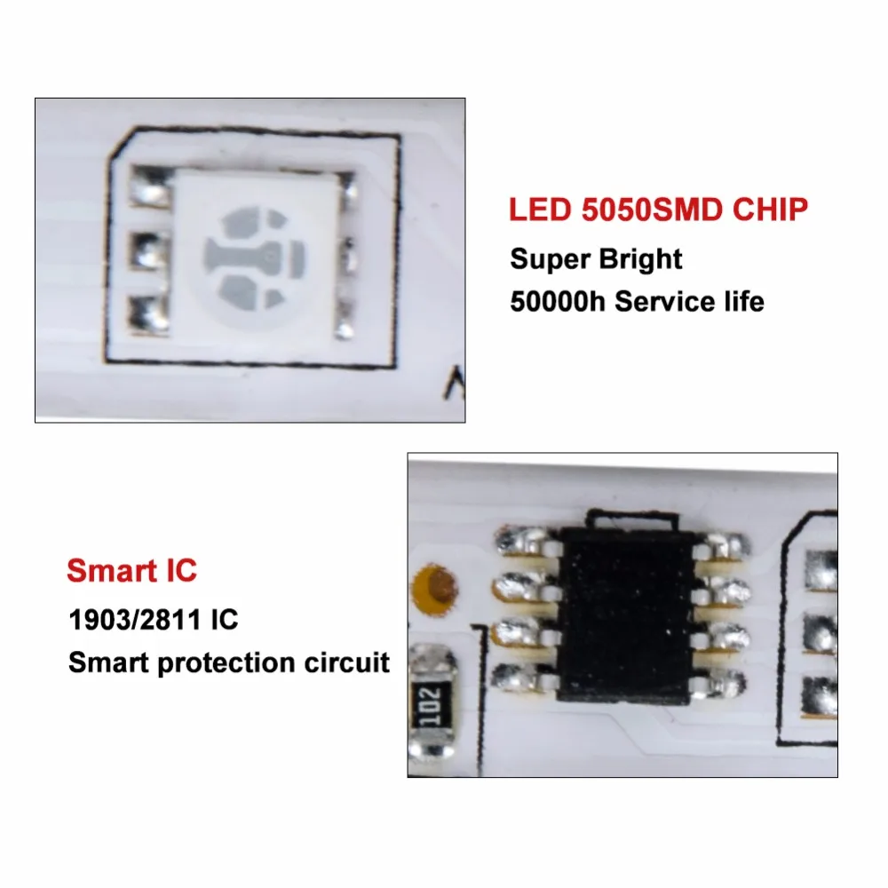 Светодиодная лента 5050 RGB 1903 2811 IC с пультом дистанционного управления 17 клавиш 12 в 3
