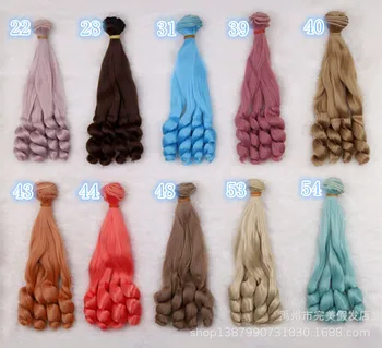

1pcs 15*100cm 21colors Lolita Girl Tresses wave Doll Wig Material Hair Wig For BJD SD Fit for 1/6 1/3 1/4 Doll Accessories