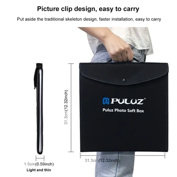 

Puluz Portable Softbox 30 x 30Cm Light Box Studio Led Photo Lightbox &6 Colors Backdrops For Tabletop Photography Led Lighting