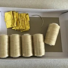 Нитка, иголка комплект 25 шт. C изогнутая игла с 5 маленькие рулоны блондинка синтетические волосы хлопковая нить