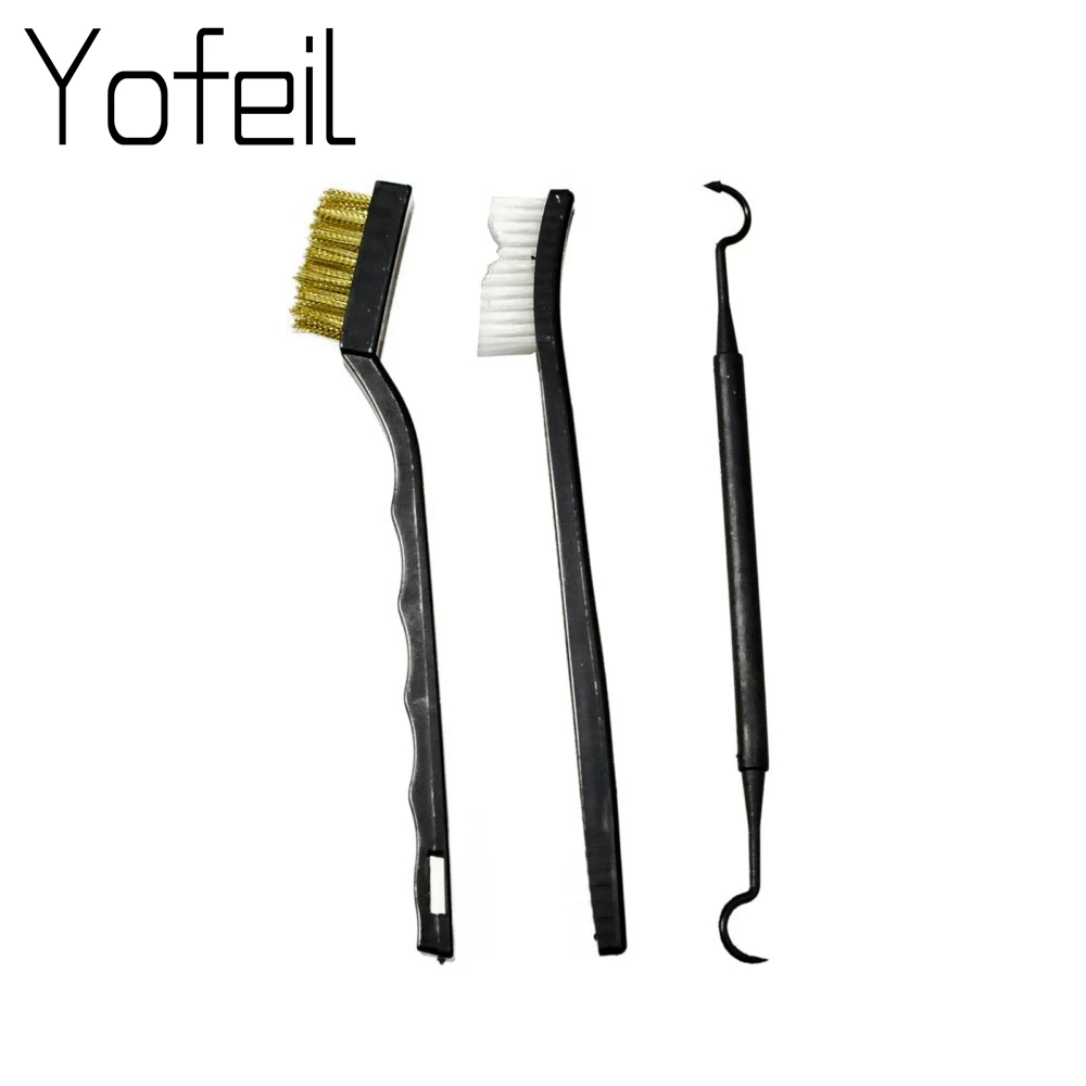 3Pcs Airsoft Rifle Gun Brush Tool Cleaning Set Kit Pick Double end Gun