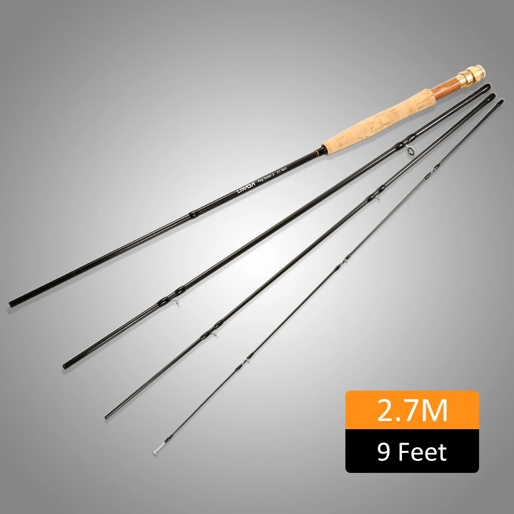 LIXADA 2.7 M الصيد روب ألياف الكربون 9 قدم الغزل الصب إغراء القطب المحمولة 4 أقسام انفصال يطير الصيد قضيب معالجة