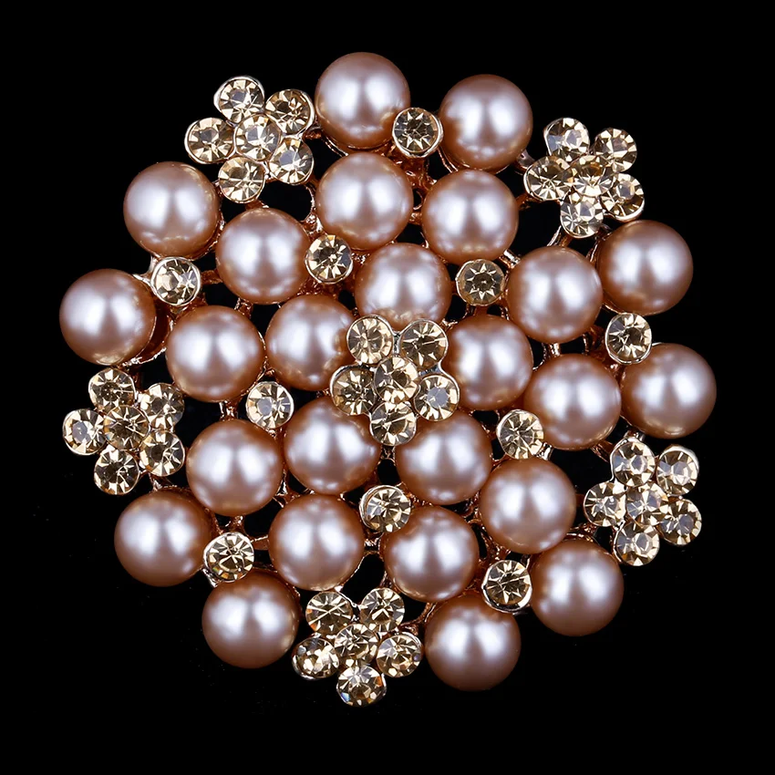 Женская Брошь с искусственным жемчугом золотого цвета|snowflake brooch|brooches for womenrhinestone