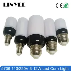 Новый Стиль 220 V SMD 5736 лампада Светодиодная лампа 3 W 5 W 7 W 9 W 12 W E27 E14 светодиодный Светодиодная лампа-кукуруза Точечный светильник ярче, чем 5730