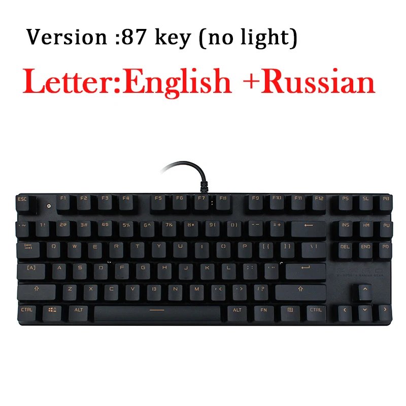 Metoo zero 87 104 клавиш USB Проводная профессиональная игровая клавиатура Проводная светодиодный клавиатура с подсветкой и мышь для планшетов, настольных ПК Игр - Цвет: Ru No Backlight