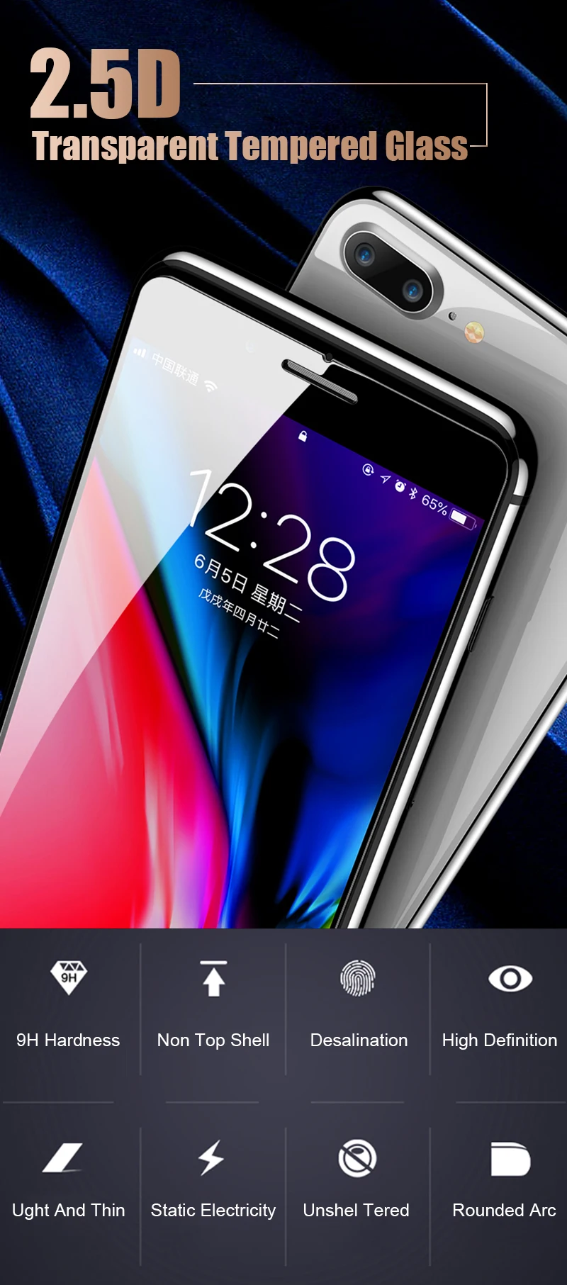 9H Protective Glass For iPhone 6 7 5 S SE 6s 8 Screen Protector iPhone 7 Xs Max Xr Tempered Glass On iPhone X 6 S 7 8 Plus Glass