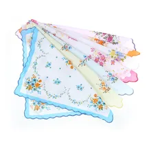 10 шт. 30 см* 30 см женский квадратный платок Hanky Pocket Hankies полотенце винтажное с цветочным принтом случайный цвет хлопок