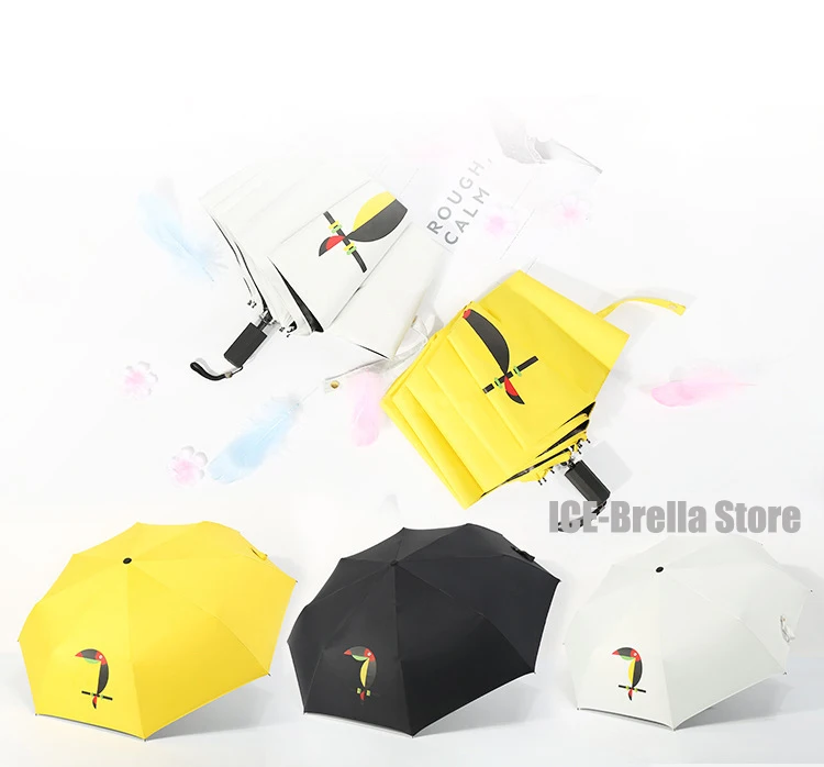 Полностью автоматический зонтик от дождя Женский Мужской персональный геометрический зонтики с принтом для мальчиков солнцезащитный зонтик для девочек